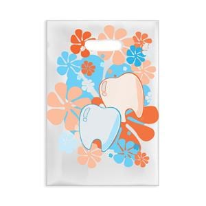 Scatter Print Bags Flower Power 2 Sided Print Clear 100/Bx