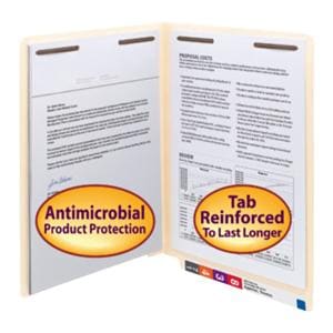 Smead Antimicrobial End Tab Folder Fasteners 1 & 3 50/Bx