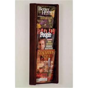 Stance Wall Magazine Display 3 Pockets Mahogany 26.25 in x 11 in x 3 in Ea