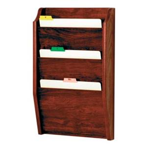 Chart Holder 3 Pockets Mahogany Wood Imprinted 14 in x 24 in x 3.75 in Ea