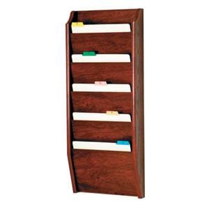 Chart Holder 5 Pockets Mahogany Wood Imprinted 14 in x 36 in x 3.75 in Ea