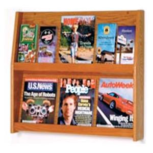 Slope Wall Literature Display 12 Pockets Medium Oak 28.25x24.5x4.75 Ea