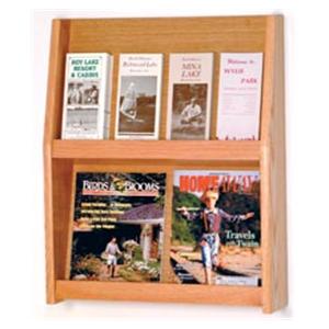 Slope Wall Literature Display 8 Pockets Light Oak 19.5 in x 24.5 in x 4.75 in Ea