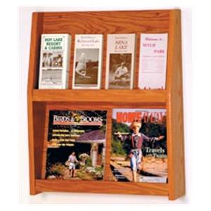 Slope Wall Literature Display 8 Pockets Medium Oak 19.5x24.5x4.75 Ea