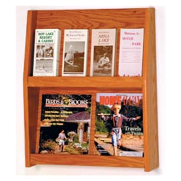 Slope Wall Literature Display 8 Pockets Medium Oak 19.5x24.5x4.75 Ea