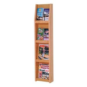 Slope Wall Literature Display 8 Pockets Light Oak 10.5 in x 49 in 4.75 in Ea