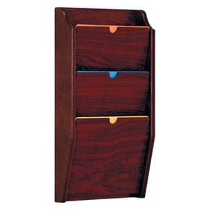 Private Chart Holder 3 Pockets Mahogany Wood Imprinted 14x24x3.75 Ea