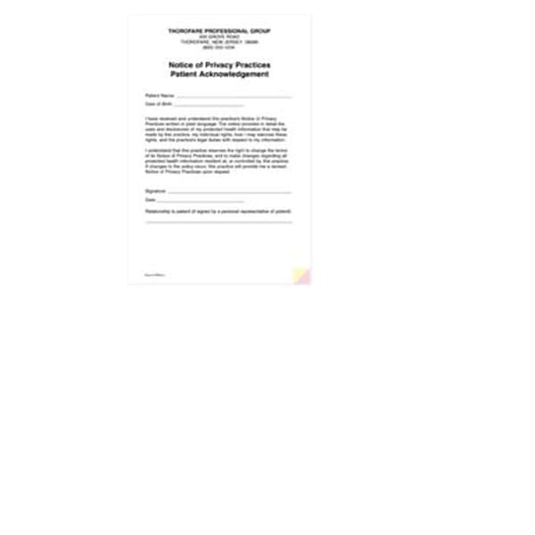 HIPAA Practice Acknowledgement 3 Part 5Pads/Pk