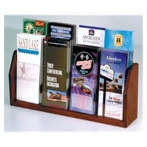 Counter Brochure Display 8 Pockets Mahogany 7.5 in x 18.25 in x 4 in Ea