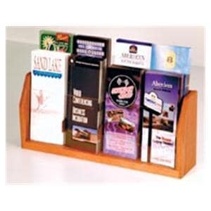 Counter Brochure Display 8 Pockets Medium Oak 7.5 in x 18.25 in x 4 in Ea