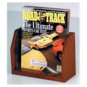 Counter Magazine Display 1 Pocket Mahogany 9.5 in x 7.5 in x 4 in Ea