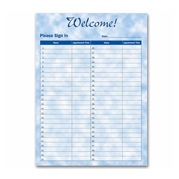 Sign In Sheet Bright Skies 8.5 in x 11 in 100/Pk