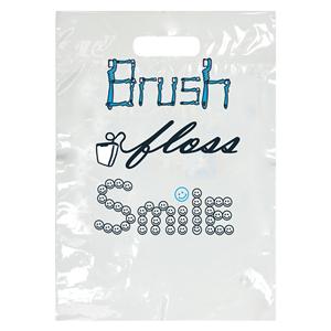 2-Color Bags Brush Floss Smile Blue White 9 in x 13 in 100/Pk