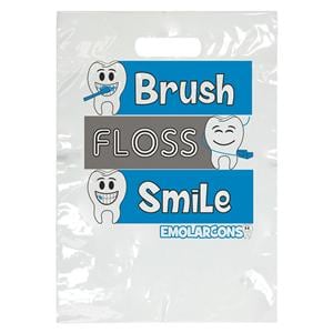 2-Color Bags Brush Floss Smile White 9 in x 13 in 100/Pk