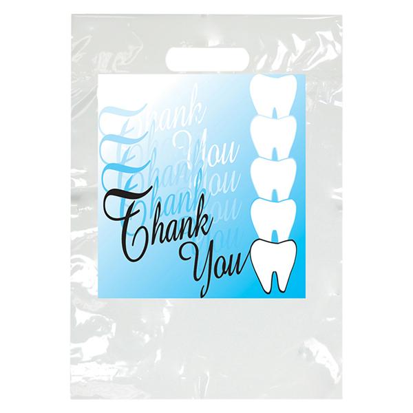 2-Color Bags Thank You Teeth White 9 in x 13 in 100/Pk