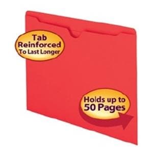 File Jacket Flat Red 2-Ply11.75x9.5 100/Bx