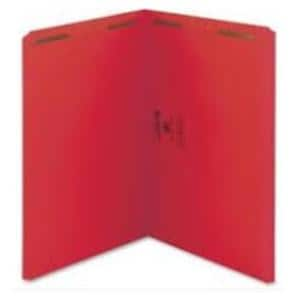 14 Pt End-Tab Folders Fasteners 1 & 3 Red 50/Bx