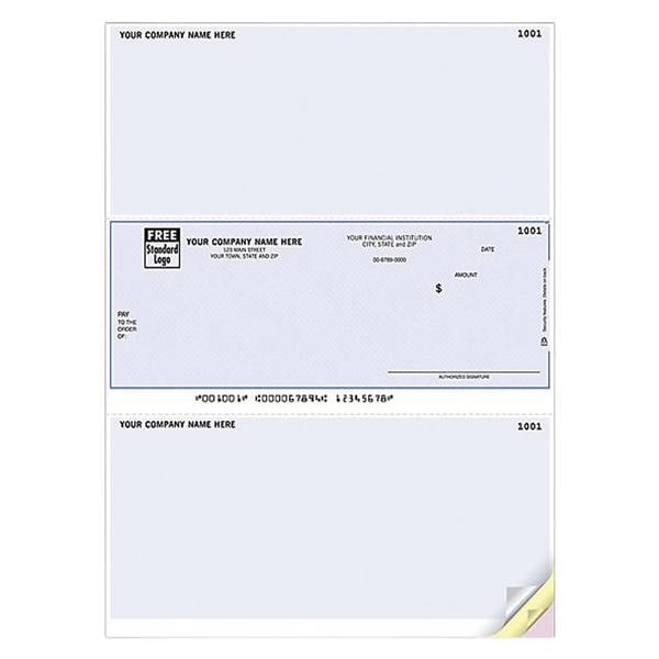 Laser Checks Imprinted 2-Part Peachtree Compatible 250/Pk