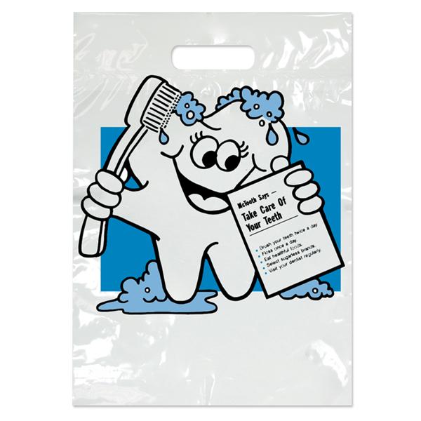 2-Color Bags McTooth Says White 7.5 in x 9 in 100/Pk