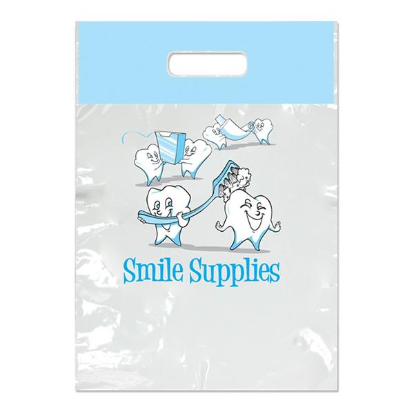 2-Color Bags Tooth Supplies White 7.5 in x 9 in 100/Pk