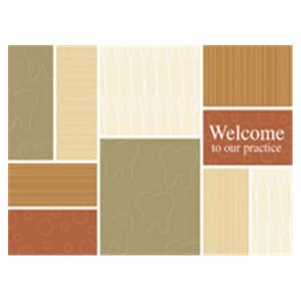 Imprinted Recall Cards Welcome Squares Brown 4 in x 6 in 250/Pk