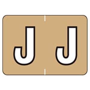 Sycom "J" End Tab Gold Labels 1"x1.5" 500/Rl