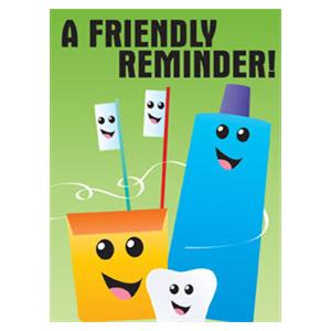 Imprinted Recall Cards Dental Characters 4 in x 6 in 250/Pk