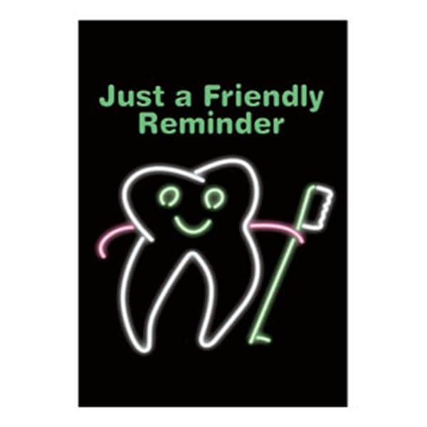 Imprinted Recall Cards Neon Sign Tooth 4 in x 6 in 250/Pk