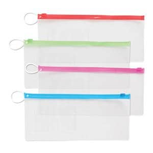 Zip Close Pouch Imprinted 10 in x 4 in Clear with Assorted Trim 144/Pk