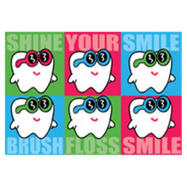 Imprinted Recall Cards Tooth Character Shine 4 in x 6 in 250/Pk