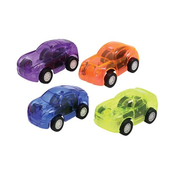 Toy Pull Back Cars Assorted Transparent Plastic 36/Pk