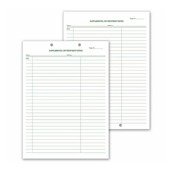 Supplemental Notes Forms 2-Sided 8.5 in x 11 in White With 2 Hole Punch 250/Pk