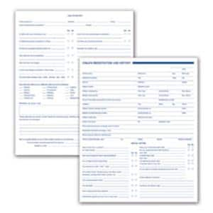 Registration / History Forms 2-Sided English White 8.5 in x 11 in Child 250/Pk