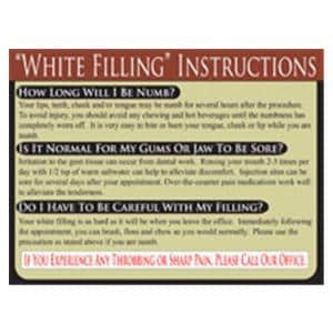 Dental Care Cards Refill Package White Filling 100/Pk