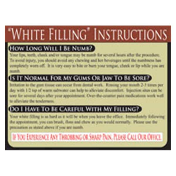 Dental Care Cards Refill Package White Filling 100/Pk