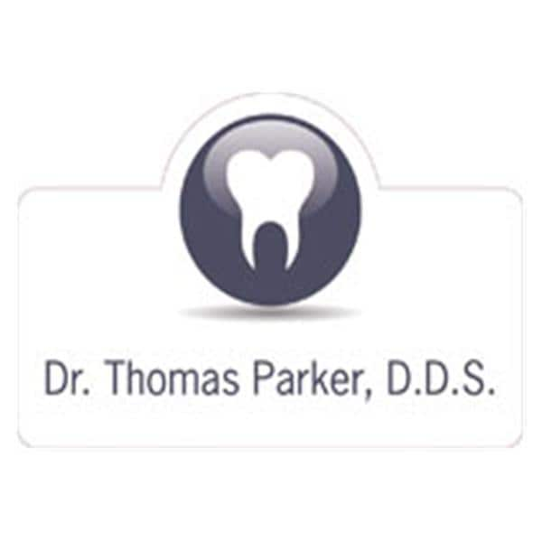 Name Badge Tooth Full Color Purple Plastic Ea