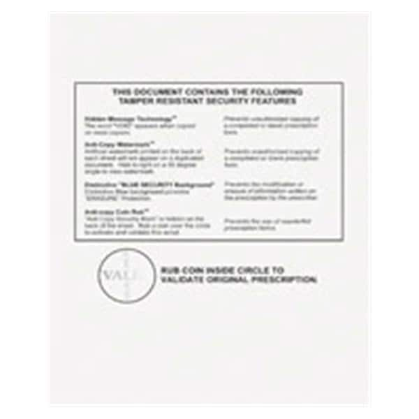 Laser Prescription Paper Medicaid Approved Full Sheet 500/Pk