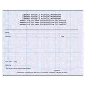 Safety Prescription Pads 1-Part Horizontal Blue With Woven Background 10/Bx