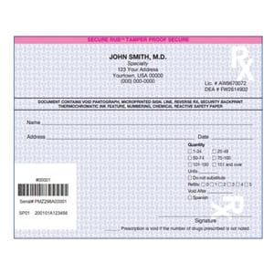 Prescription Pads California 1-Part Horizontal Imprinted 8/Bx