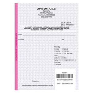 Prescription Pads California 1-Part Vertical Imprinted 8/Bx