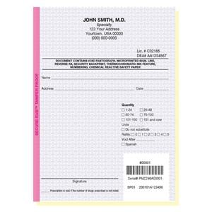 Prescription Pads California 2-Part Vertical Imprinted 8/Bx