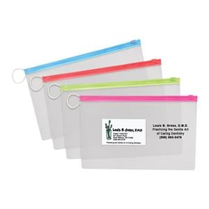 Zip Close Pouch Imprinted 10 in x 6 in Clear with Assorted Trim 144/Pk