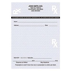 High-Security Prescription Pads 2-Part Vertical White With "VOID" mark 10/Bx