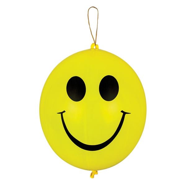 Toy Smile Face Punch Balloons Latex 8.75 in 36/Pk