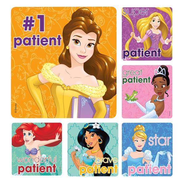 Stickers 2.5 in x 2.5 in Princess Patient Assorted 100/Rl