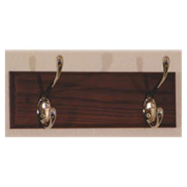 Coat Rack Mahogany With 2 Nickel Hooks Ea