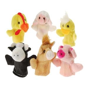 Toy Finger Puppet Farm Animal Assorted 36/Bg