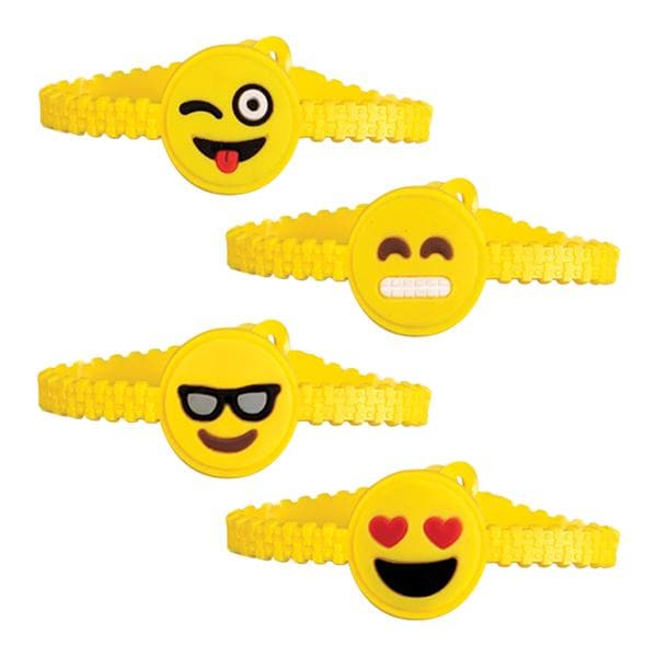 Bracelets Emoji Yellow Rubber 48/Pk