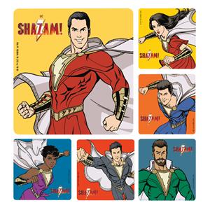 Stickers 2.5 in x 2.5 in Shazam! Assorted 100/Rl