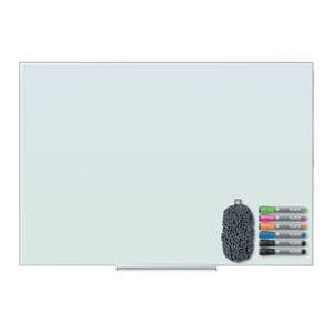 Floating Glass Dry Erase Board, 48 x 36, White Ea